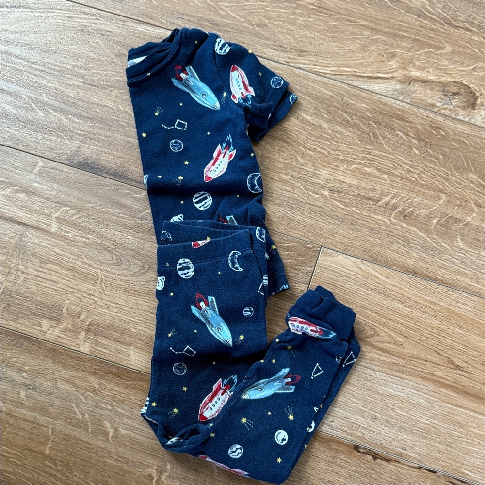 Wonder Nation Navy Rocket Pajama Set